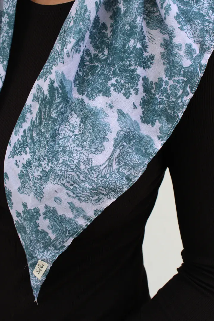 Forest Green Toile Tichel