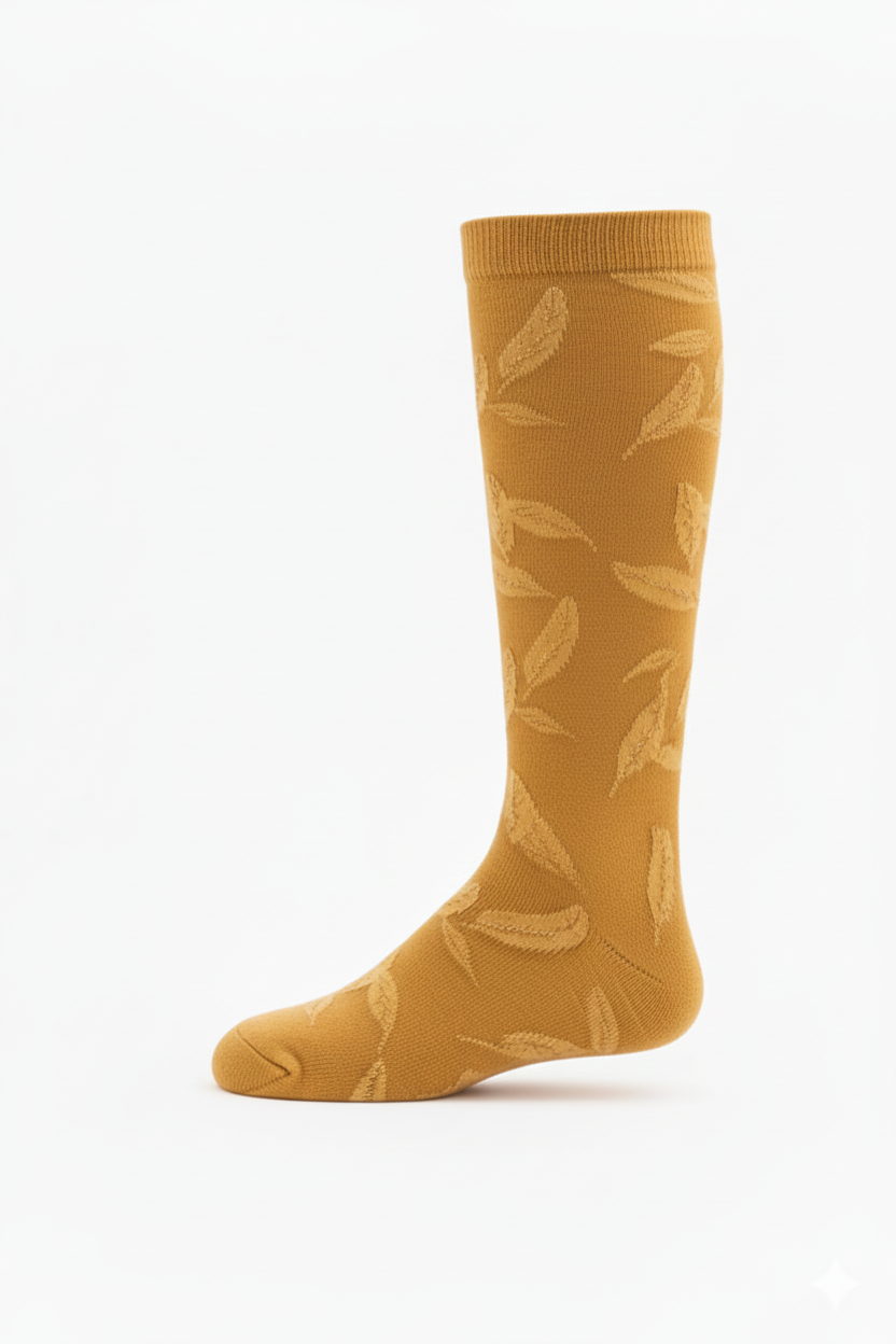 JRP Girls' Mustard Leaves Knee Sock