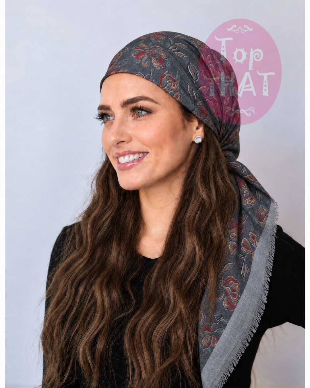 Rosewood Tulips Pretied Tichel Headscarf