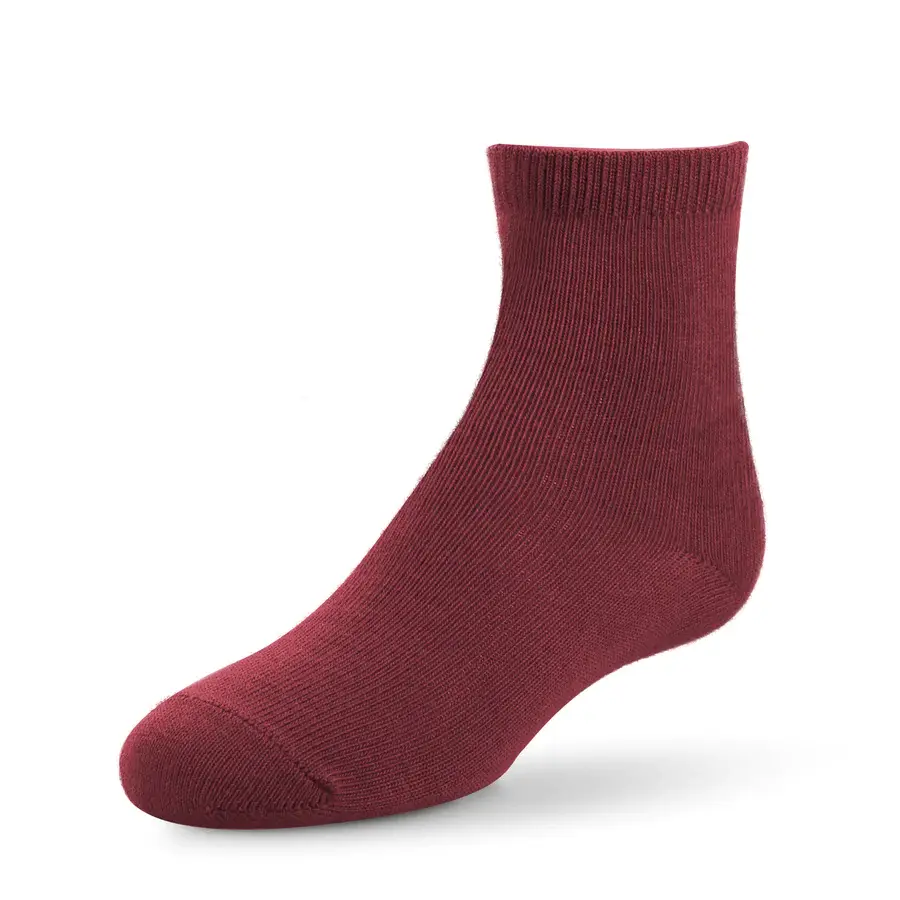Zubii Burgundy Crew Socks for Kids – Soft Cotton Children’s Crew Socks