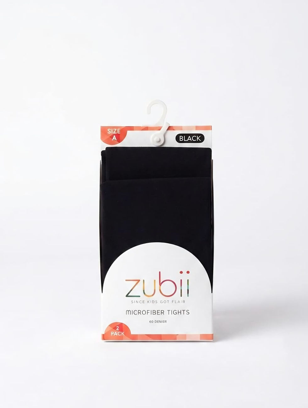Zubii Girl's Black Microfiber Tights (2 Pack)