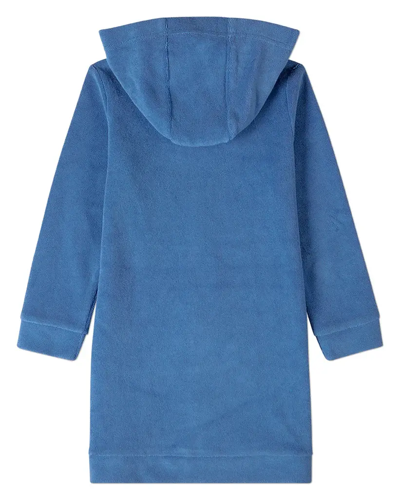MeMoi Kids "Swimmers Club" Blue Cotton-Rich Terry Full-Zip Hooded Robe