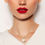 Thumbnail: White Gold-Dipped Clover Necklace