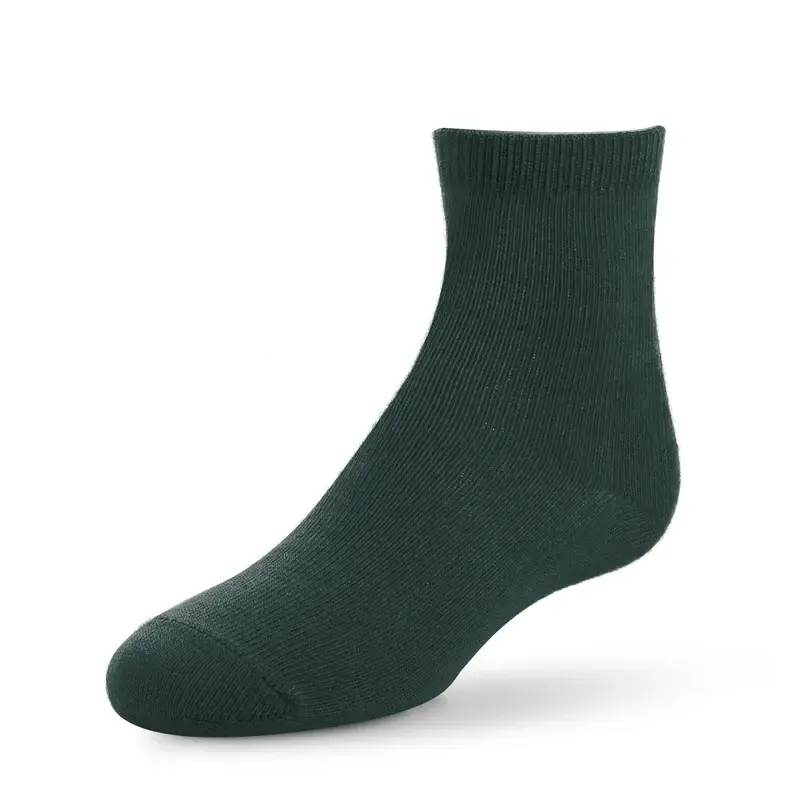 Zubii Forest Green Crew Socks – Soft Cotton Kids Crew Socks, All-Season Comfort