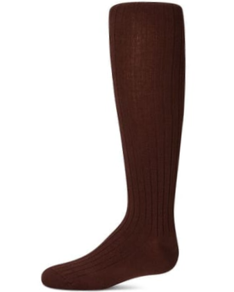 MeMoi Mocha Brown Hug & Snug Cotton Ribbed Sweater Tights