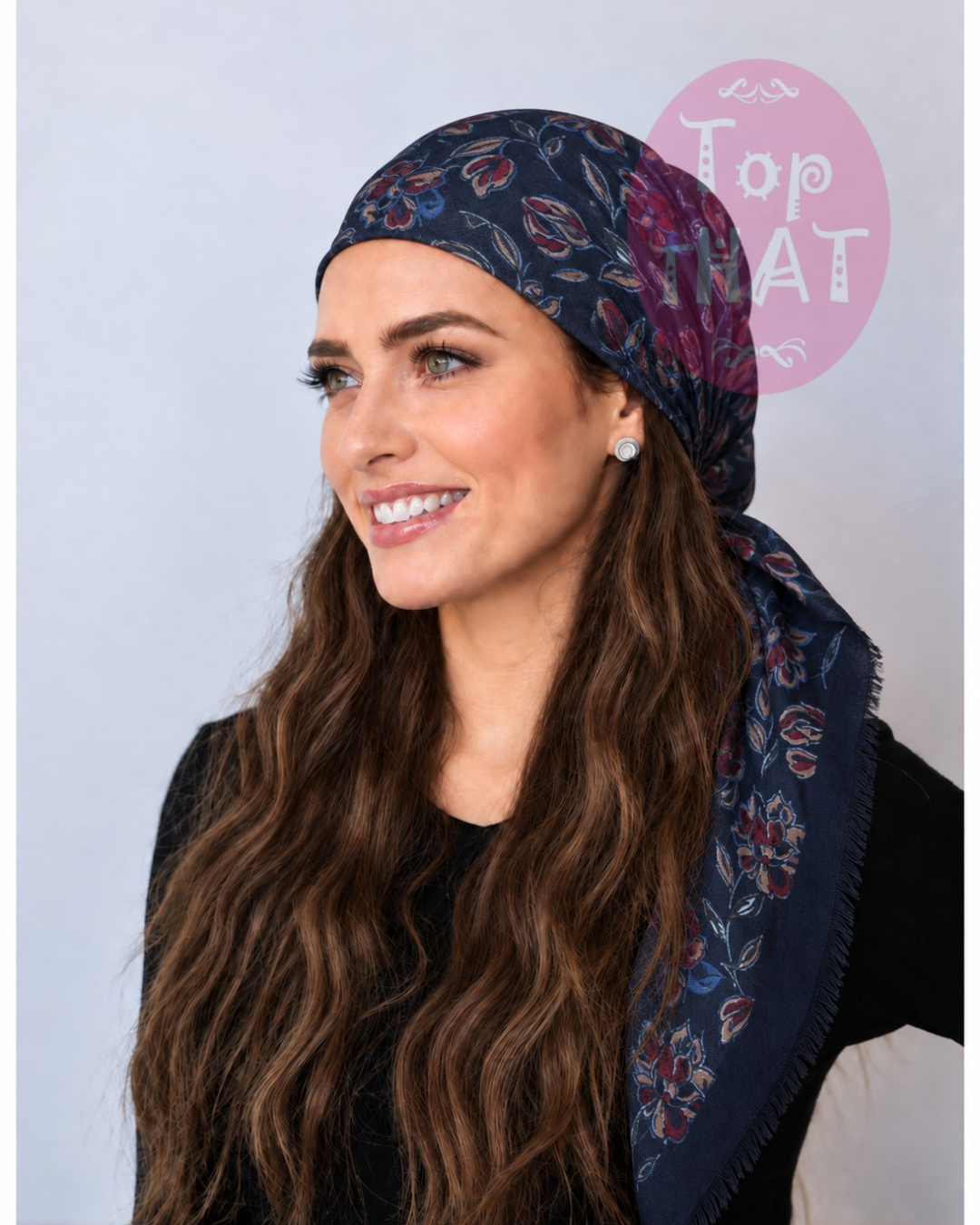 Rosewood Tulips Pretied Tichel Headscarf