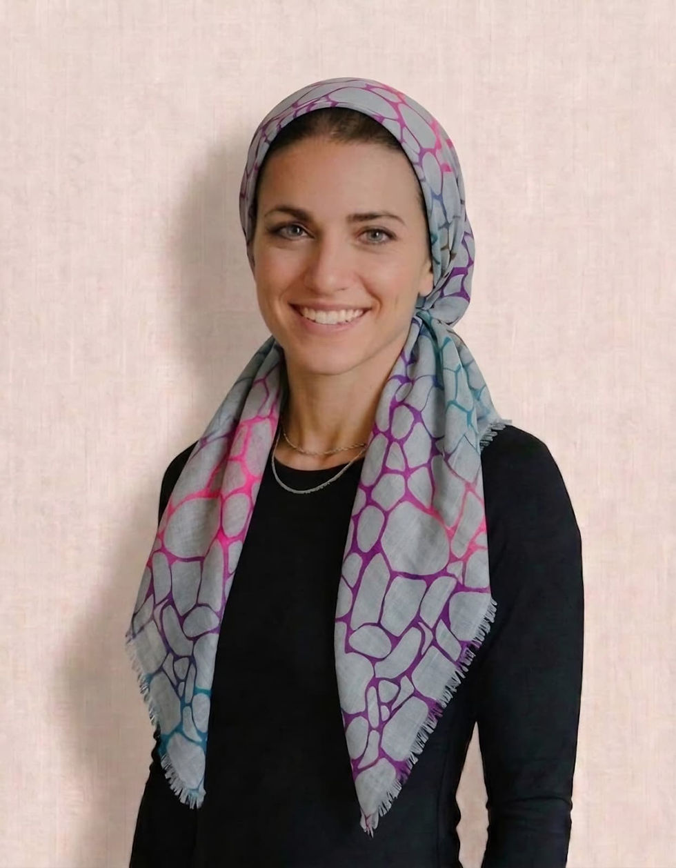 Pebbles Pretied Tichel Headscarf with Velvet Non-Slip Grip Band