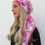 Thumbnail: Vibrant pink floral pretied headscarf – modest head covering and chemo-friendly