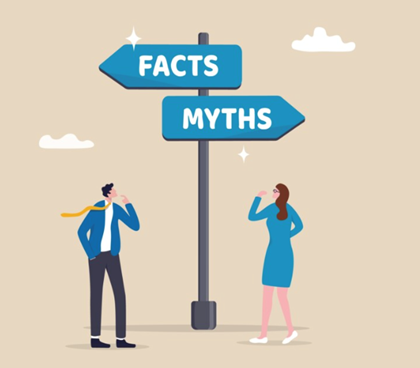 Sign with Facts & Myths arrows