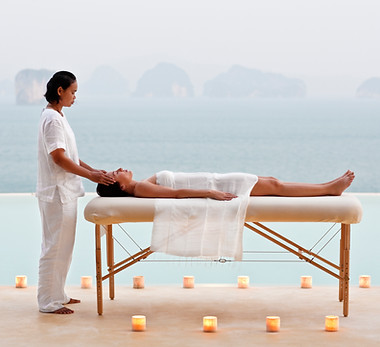 Séance de massage en plein air