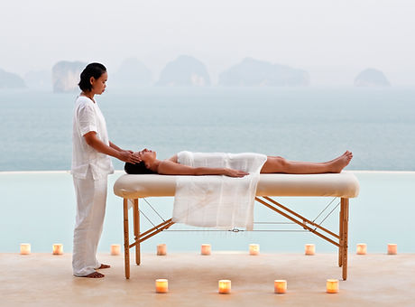Outdoor spa massage session