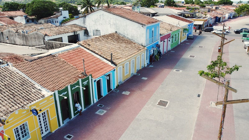 Casario colonial na antiga Cidade Baixa de Porto Seguro