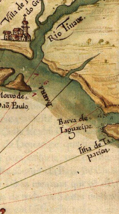 Mapa antigo Praia do Guaibim Albernaz