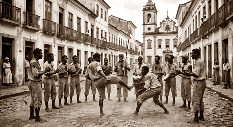 Capoeira no centro histórico de Salvador no século XIX
