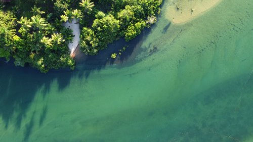 Vista aérea Rio Carapitangui Barra Grande