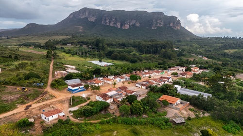 Vista aérea da Comunidade Quilombola Camulengo Barra da Estiva