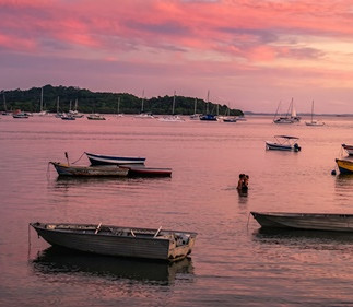 Entardecer na orla marítima