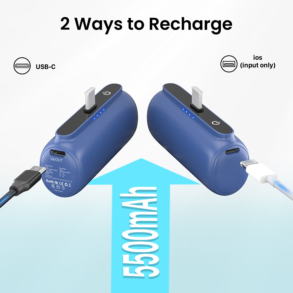Thumbnail: Mini Power Bank Portable Charger for Iphone or Type C Phones Instant Charging