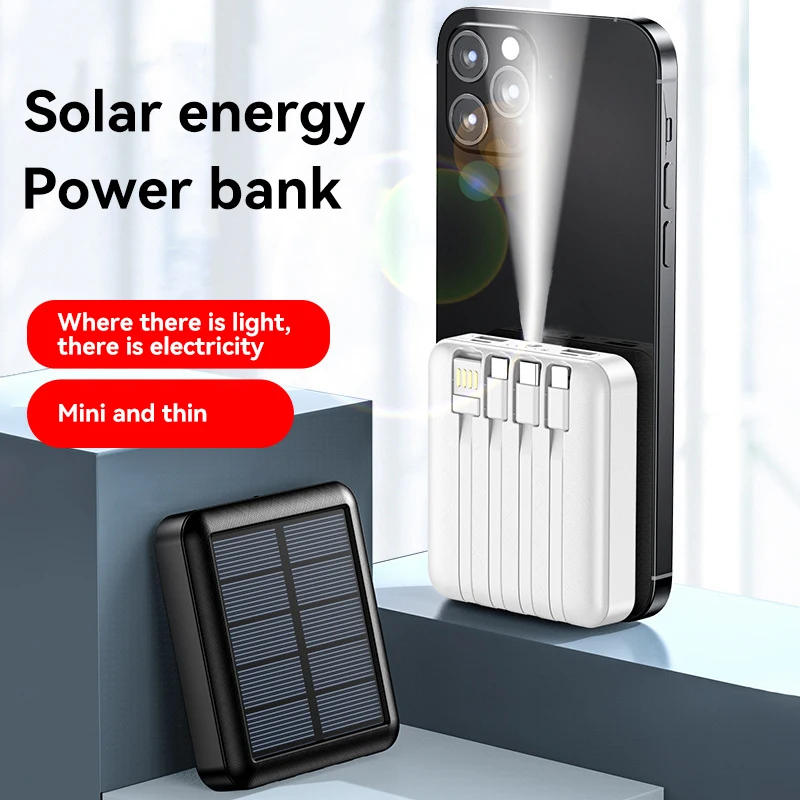 Thumbnail: 4-In-1 Power Bank Solar 30000Mah Large Capacity Charging Mini Powerbank Comes wi