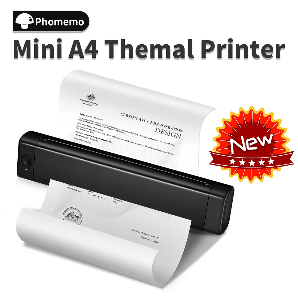 Thumbnail: M08F A4 Portable Thermal Printer,Supports 8.26"X11.69" A4 Thermal Paper,Wireless