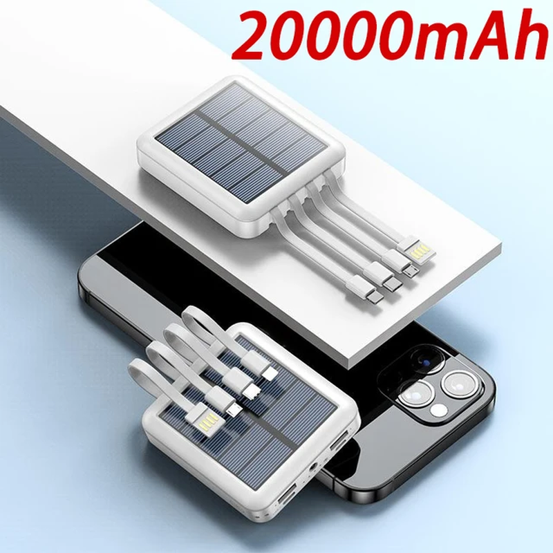 Thumbnail: 4-In-1 Power Bank Solar 30000Mah Large Capacity Charging Mini Powerbank Comes wi