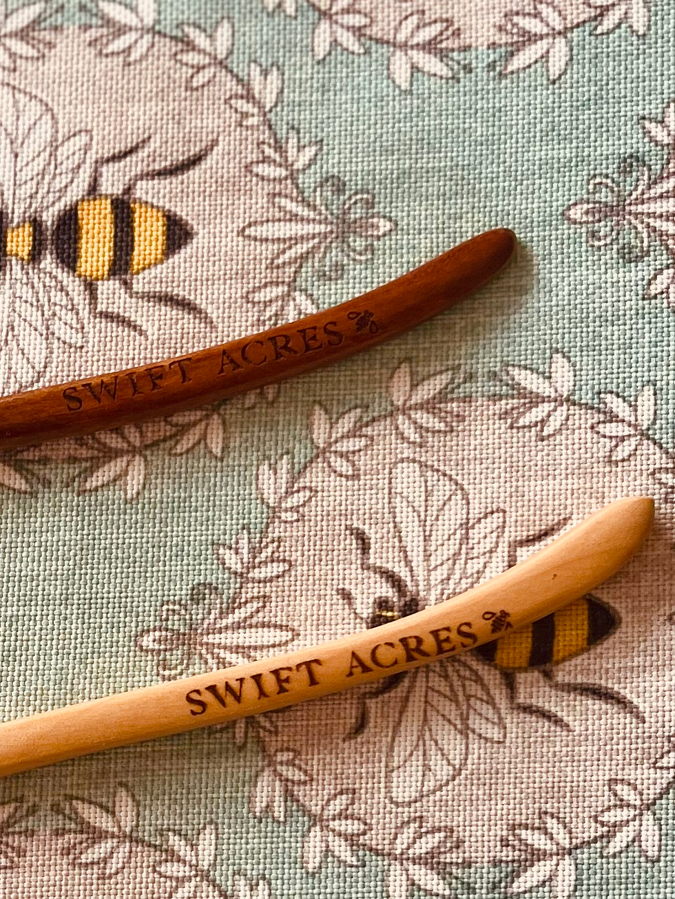 Thumbnail: Engraved Wooden Honey Dipper | Light or Dark Wood | Swift Acres