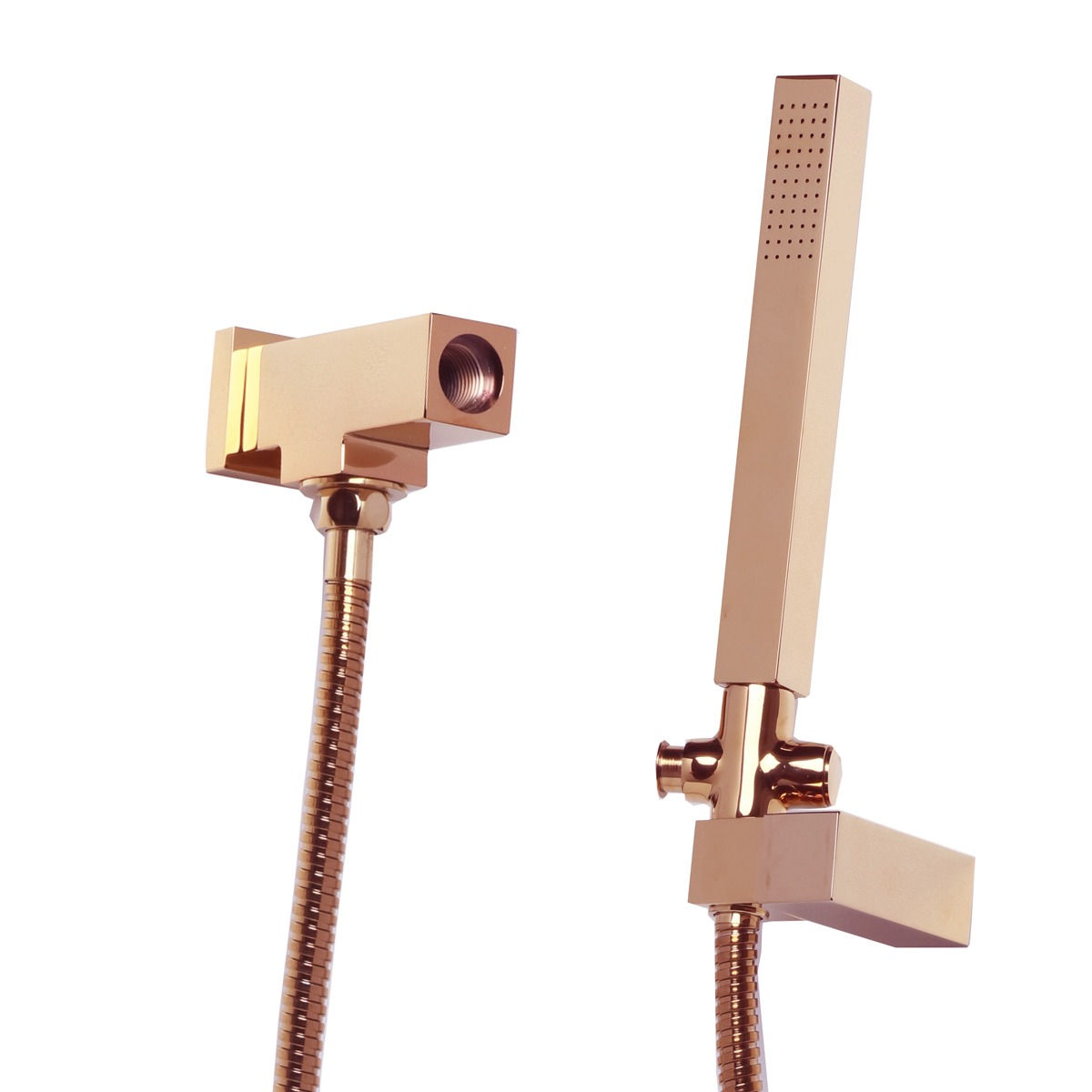 DESVIADOR QUADRADO COM DUCHA EM METAL Rose Gold  1,5M Linha Premium