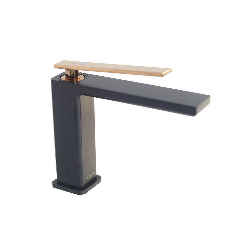 Miniatura: Torneira Monocomando P/banherio Bica  Baixa Preto Fosco+Rose Gold