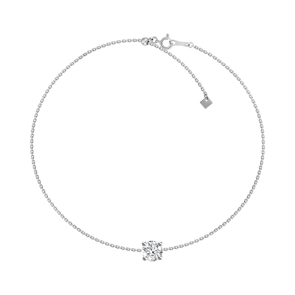 Thumbnail: Round Brilliant Gold Chain Bracelet