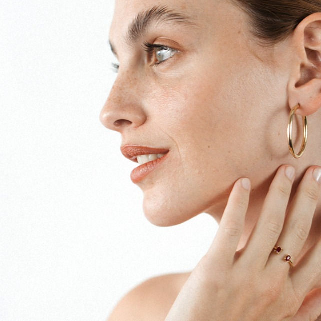 Thumbnail: Gold Hoop Earrings