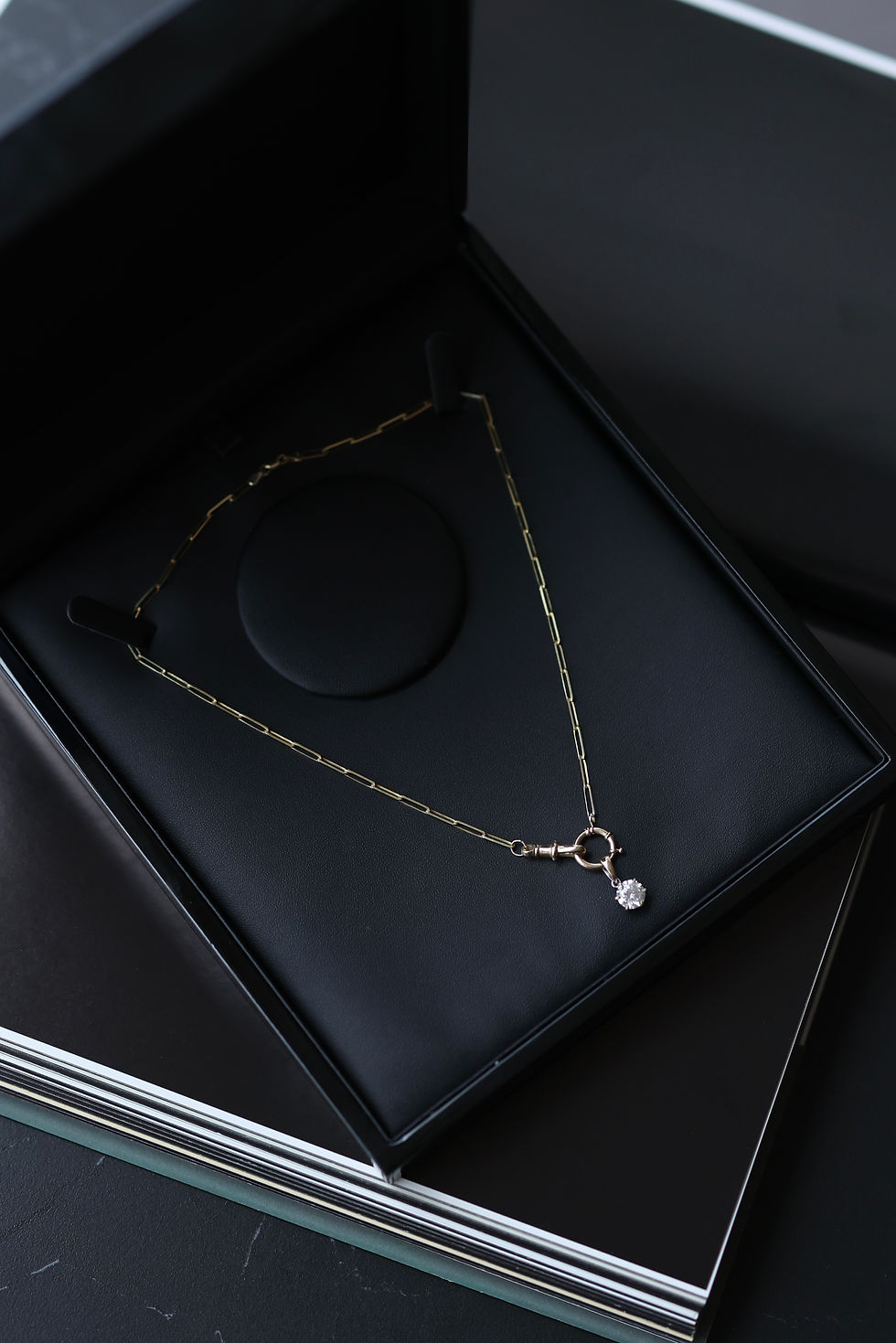 Thumbnail: Solitaire Diamond Gold Chain Necklace