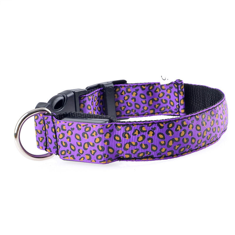 Thumbnail: LED Leopard Nylon Pet Collar ( For Dogs & Cat).