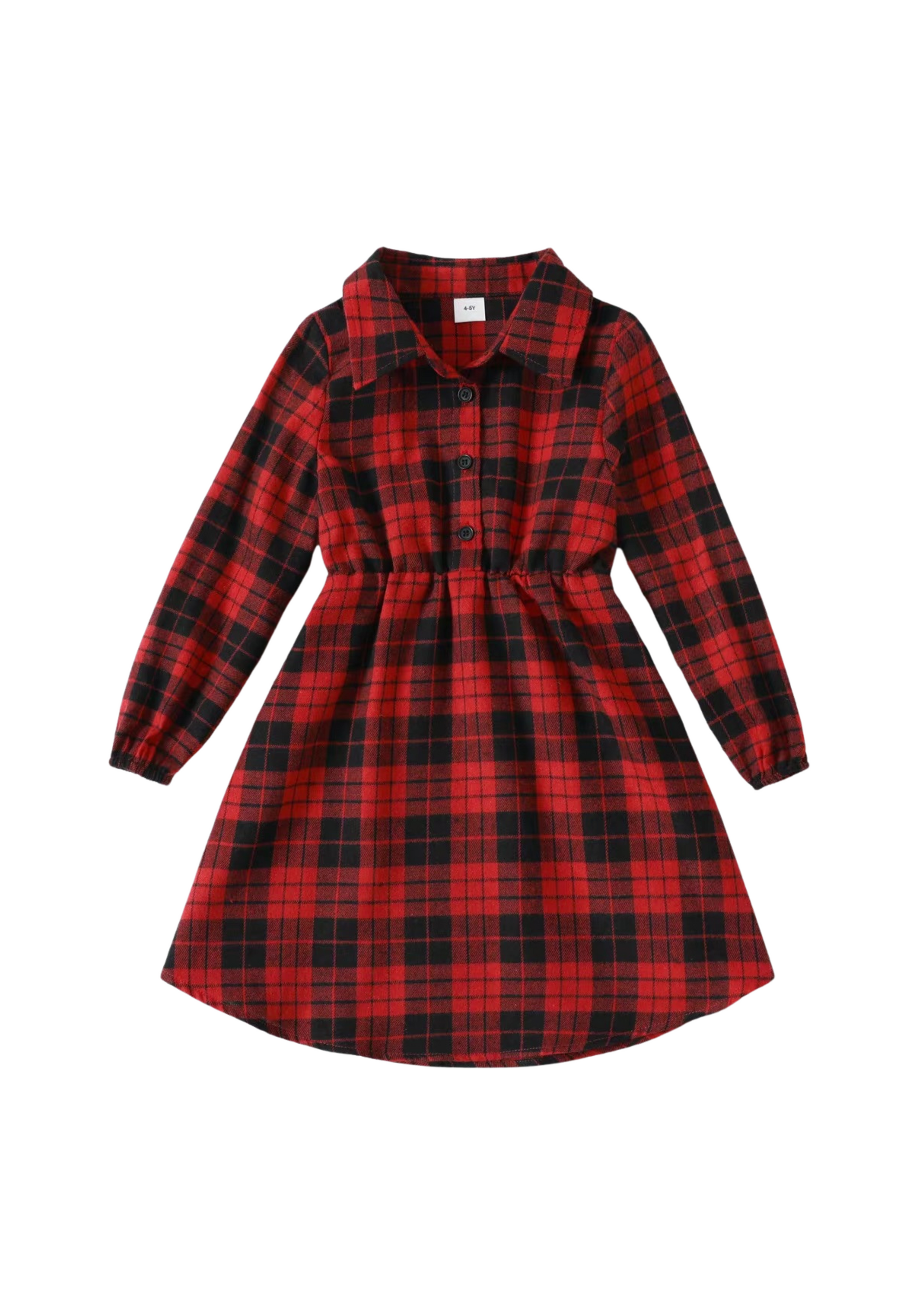 Дитяча картата червона сукня