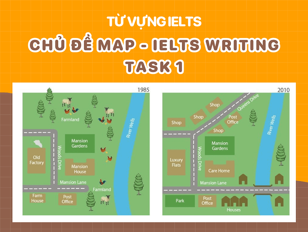 35+ từ vựng Map IELTS Writing Task 1 ăn điểm