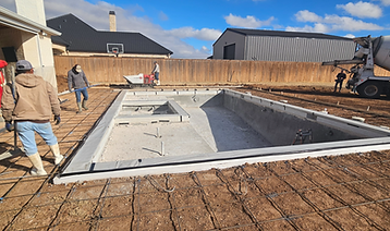 flatwork phase for pool deck on custom pool