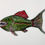 Thumbnail: Set Of 5 Large Painted Wooden Wall-Hanging Fish