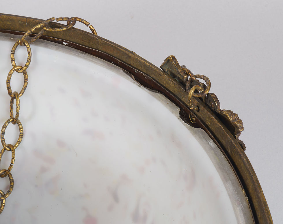 Thumbnail: 1920s French ‘Tutti Frutti’ Glass & Gilt Bronze Plafonnier / Flycatcher Lamp