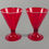 Thumbnail: Pair Large 1920s Murano MVM Cappellin Red Soffiato Goblets w/ Lattimo Trail Rims