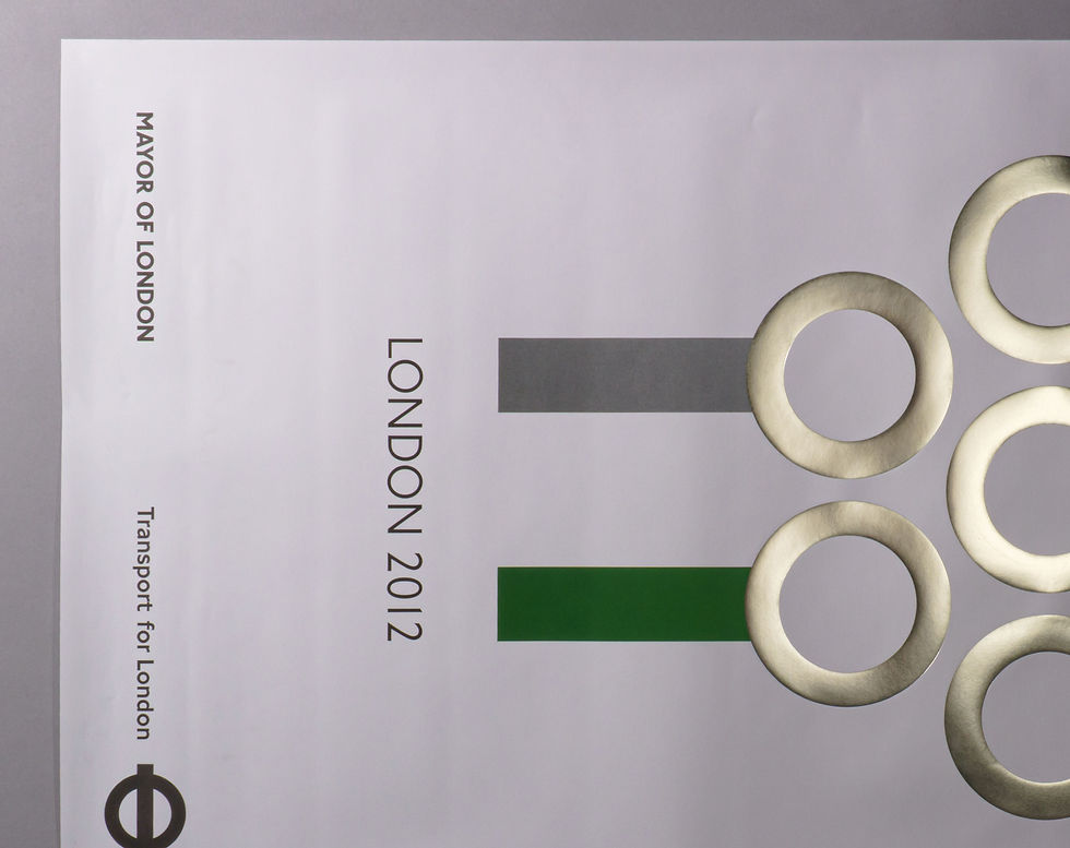 Thumbnail: Original TfL London 2012 Olympics Transport Poster with Silver Rings