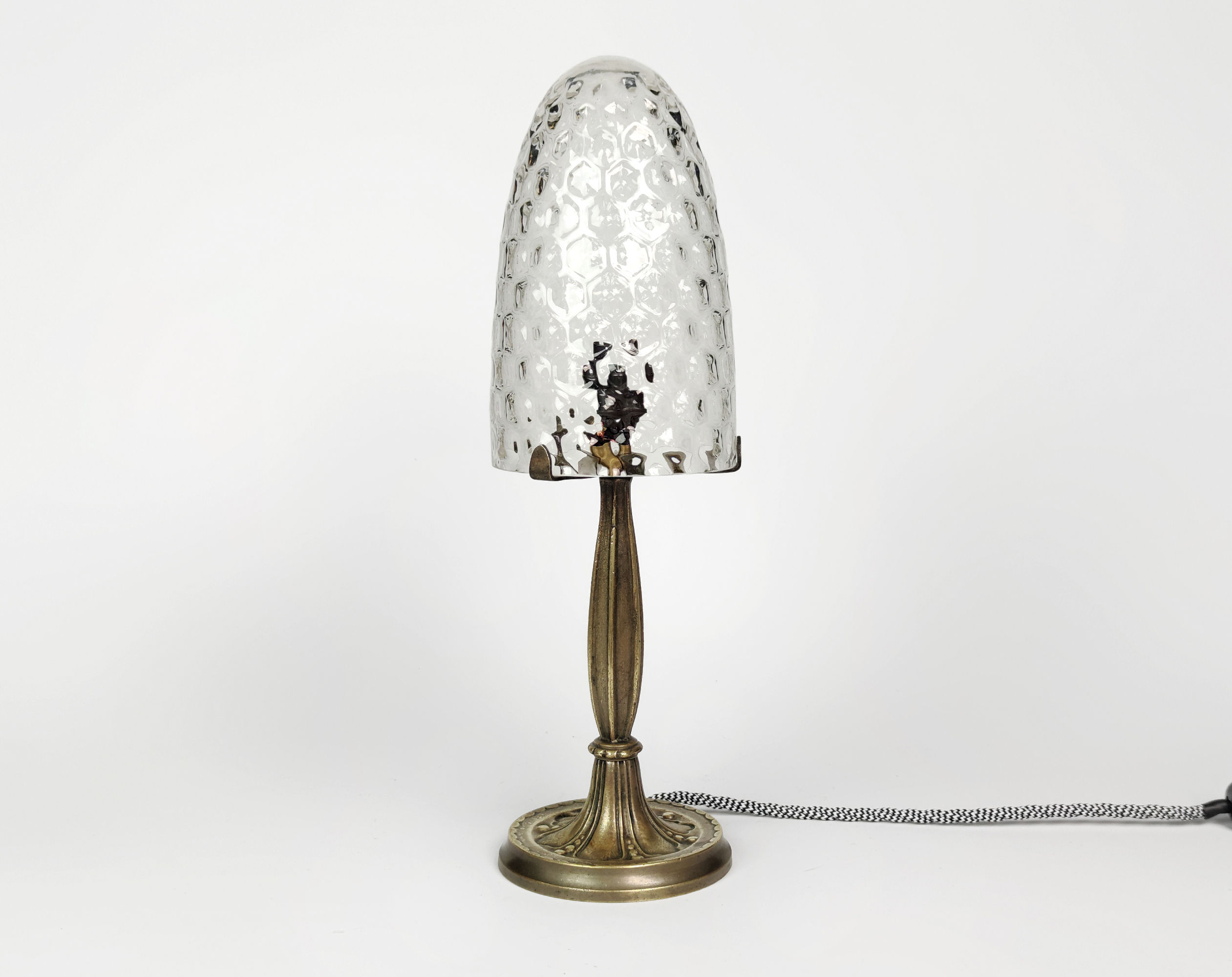 1920s Bronze Art Nouveau Mushroom Table Lamp