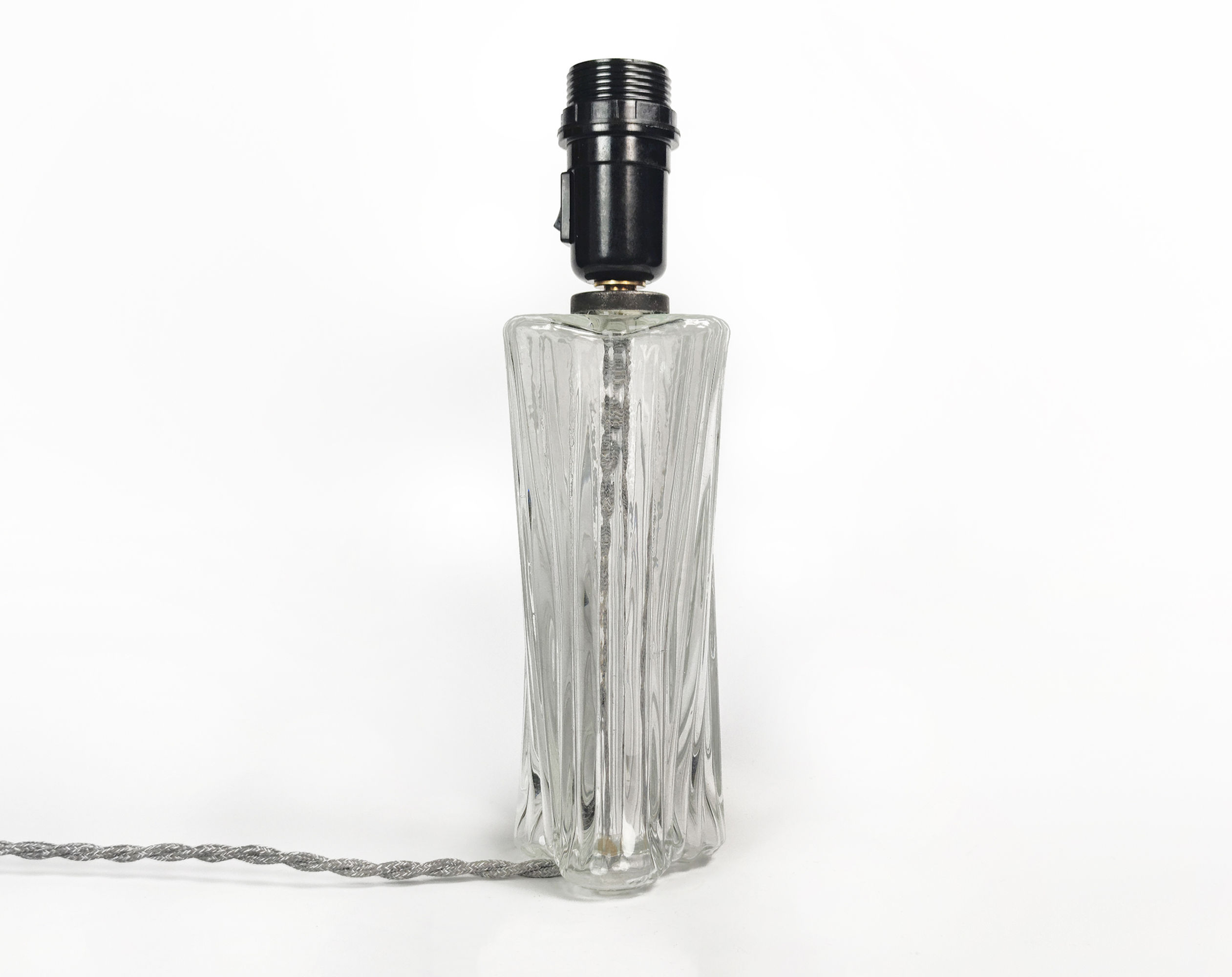 1960s Seguso Vetri d'Arte Ribbed Textured Glass Table Lamp