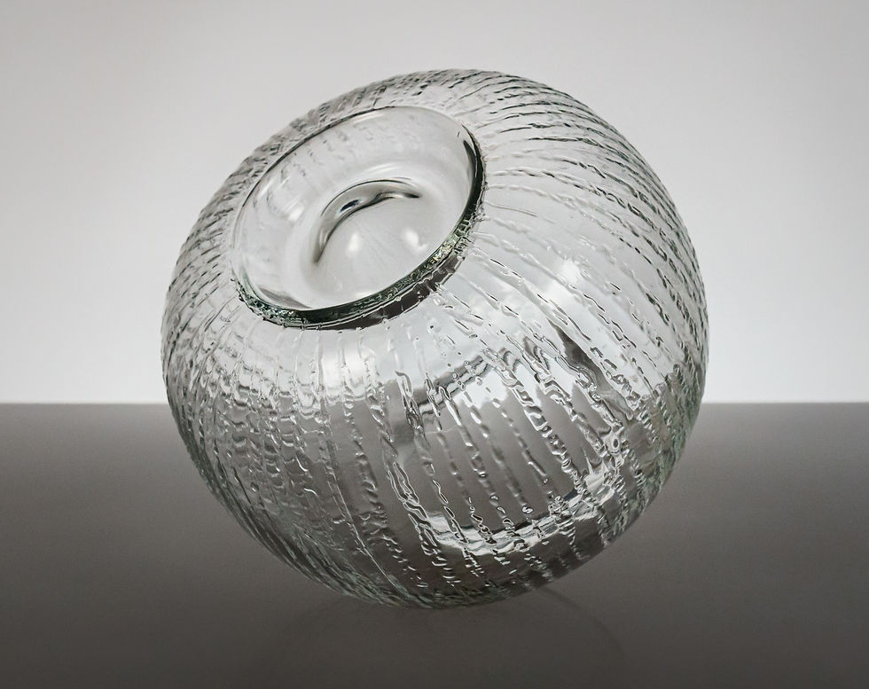 Thumbnail: Vintage 1970s BHS Chrome & Textured Ice Glass Retro Pendant Lamp