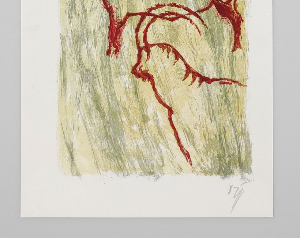 Thumbnail: A.W. Diggelmann – Neolithic Niaux Cave Ibex Lithograph Print - Signed 1970s Art