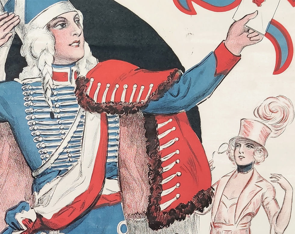 Thumbnail: 1920s Antique Original 'La Hussarde' French Operetta Parisian Theatre Poster