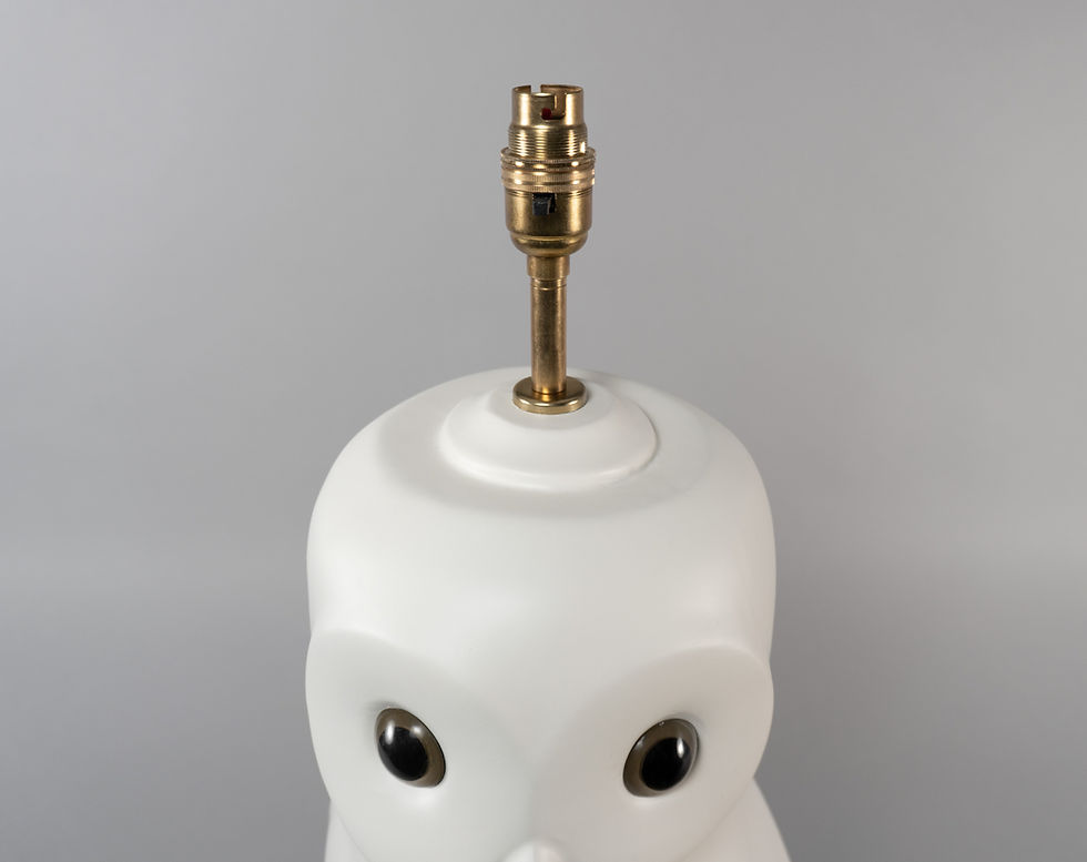 Thumbnail: Vintage 1960s/70s 68cm Tall French White Owl Retro Table Lamp