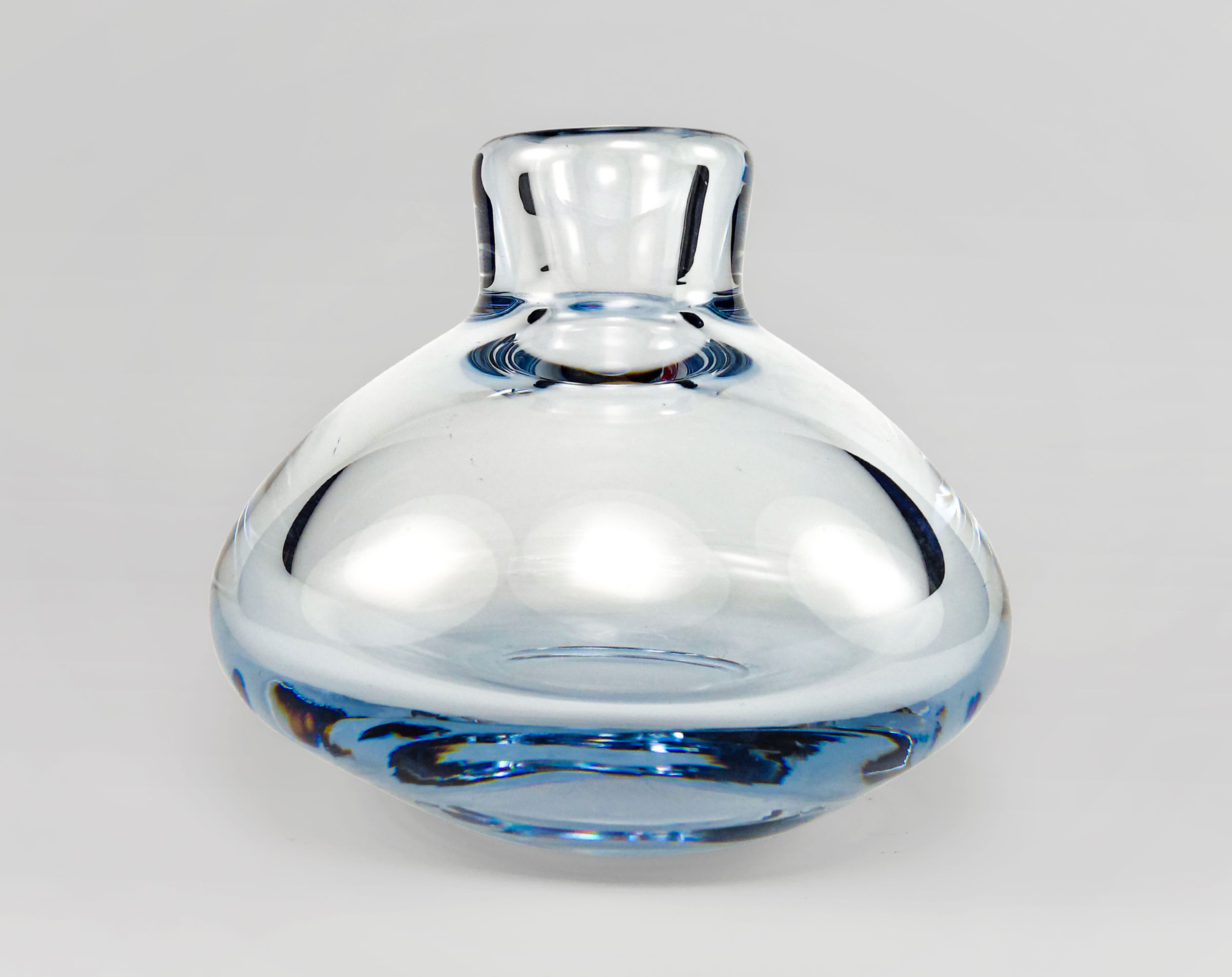 Holmegaard Per Lutken - Uncatalogued / Experimental Akva Blue Vase Signed 1970s