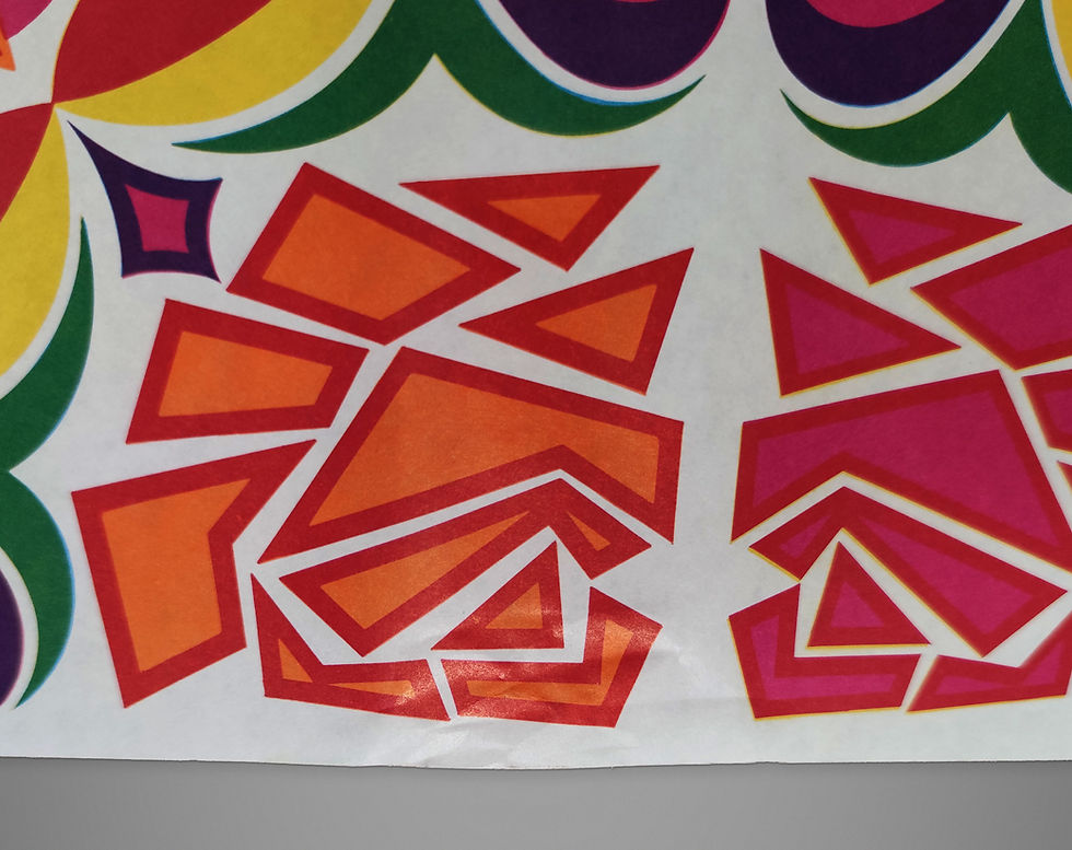 Thumbnail: Vintage 1960s British Poster Print – Abstract Pattern MCM Design