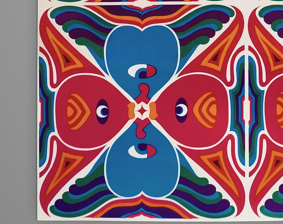 Thumbnail: Vintage 1960s British Poster Print – Abstract Angelfish Design