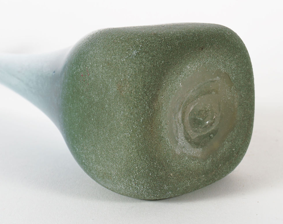 Thumbnail: Vintage 1970s Tall Blue & Green Scavo German Studio Glass Vase