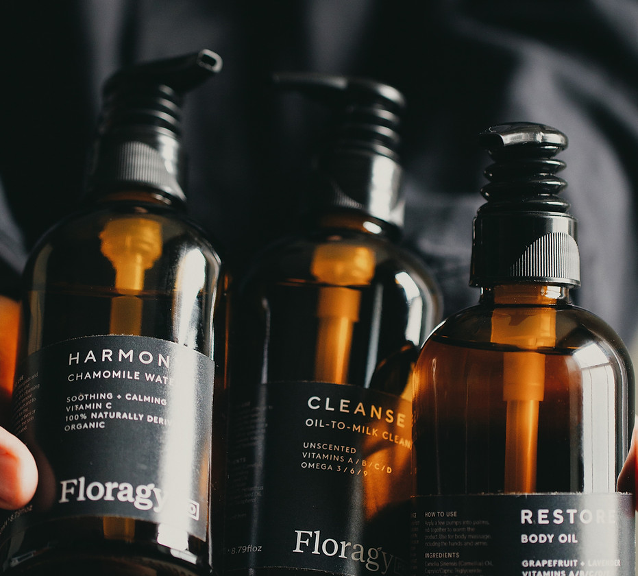 Floragy Pro Natural Beauty Range image of bottles.